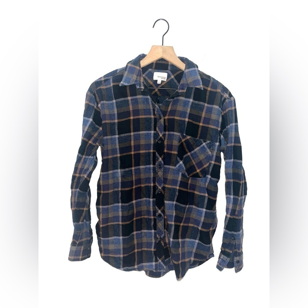 WILFRED FREE Aritiza Plaid Flannel Long Sleeve Shirt Size Small Oversized
